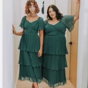 Emerald green layered dress from one loved babe